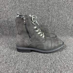 Unlisted Kenneth Cole Mens Captain Gray Combat Lace-up Zip Boots Size 9.5